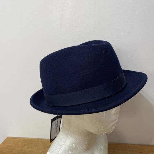 Maz UK-Unique -Elegant 100% Wool Trilby Hat Waterproof & Crushable XL 61 Cm Blue - Picture 7 of 13