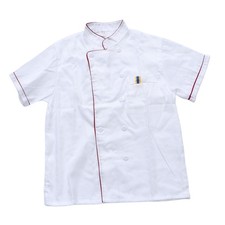 Short Sleeve Chef Uniform Unisex Cotton Blend Catering Uniform For Bakery Hotel
