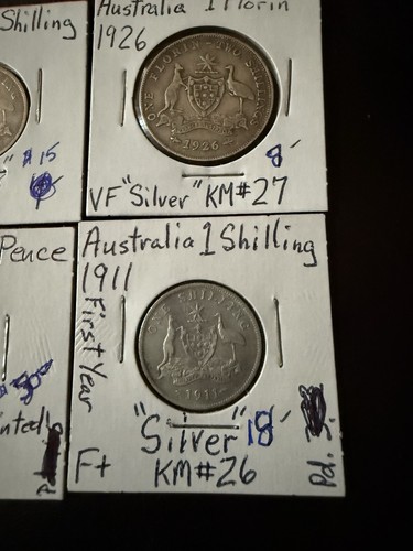 Old Silver Shilling And 3 Pence Australian Coins (6) - Picture 4 of 9