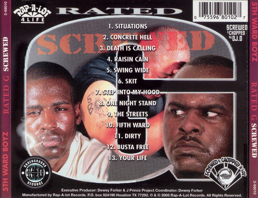 洋楽 G-RAP 5TH WARD JUVENILES 5TH WARD BOYZ RATED G [CHOPPED AND SCREWED] NEW CD