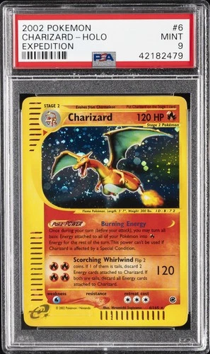 2002 POKEMON EXPEDITION #6 CHARIZARD-HOLO PSA 9