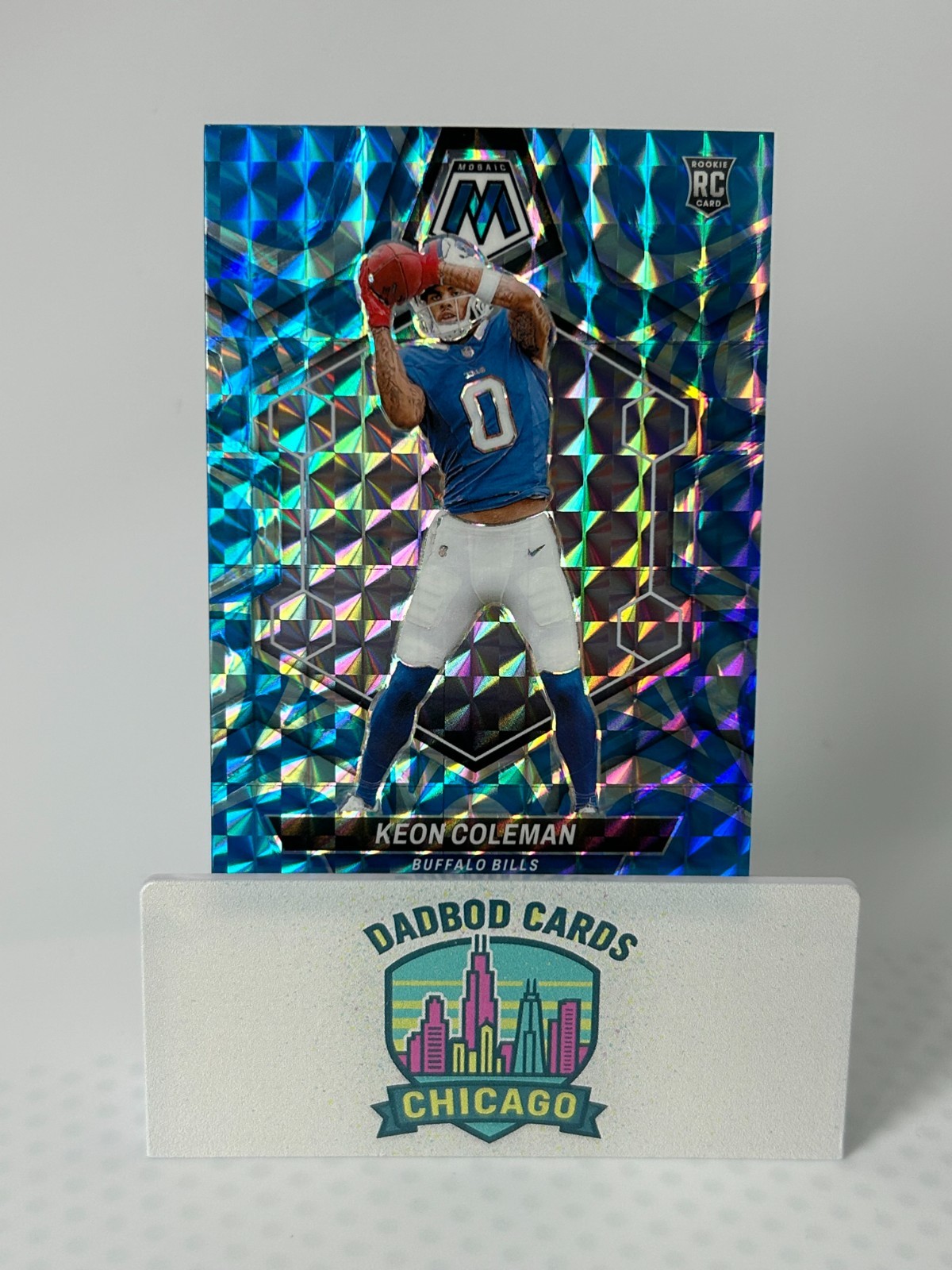 2024 Panini Mosaic - Rookies Keon Coleman #333 Reactive Blue Mosaic Prizm (RC)