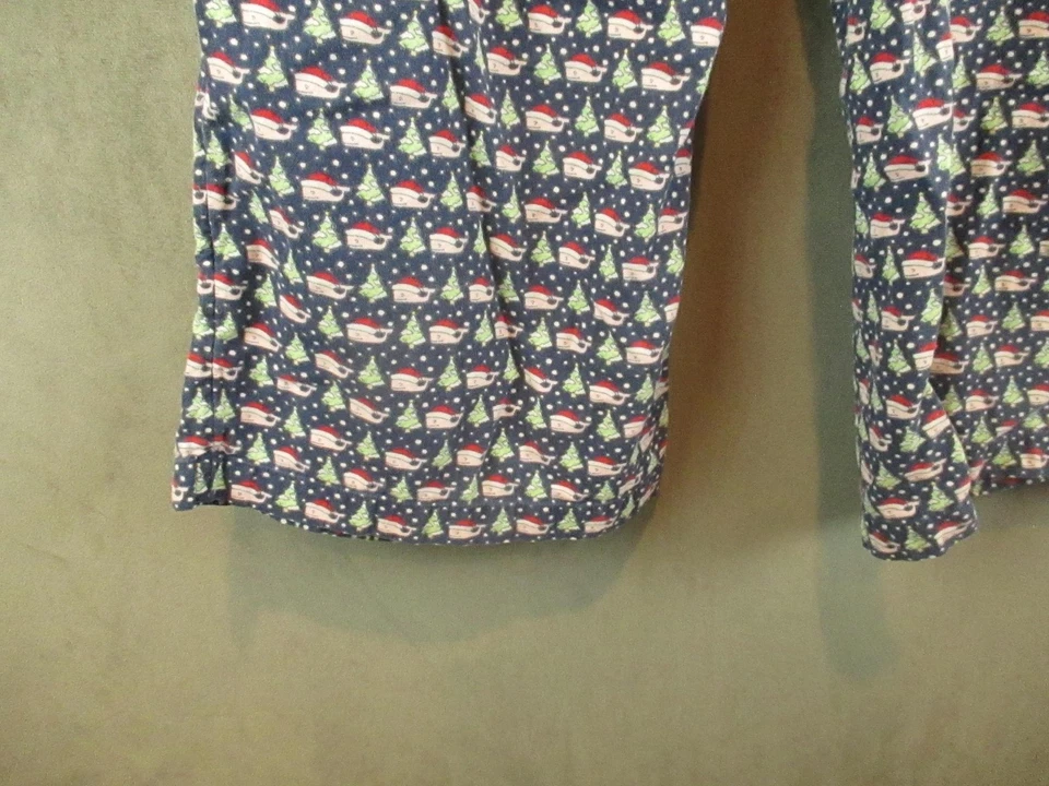 Pantalones de pijama Vineyard Vines para hombre XL azul marino vacaciones Santa ballena estampado algodón salón Foto 3 de 4