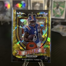 2021 Panini Prizm Draft Picks #176 Kadarius Toney Rookie Gold Ice Florida Gators