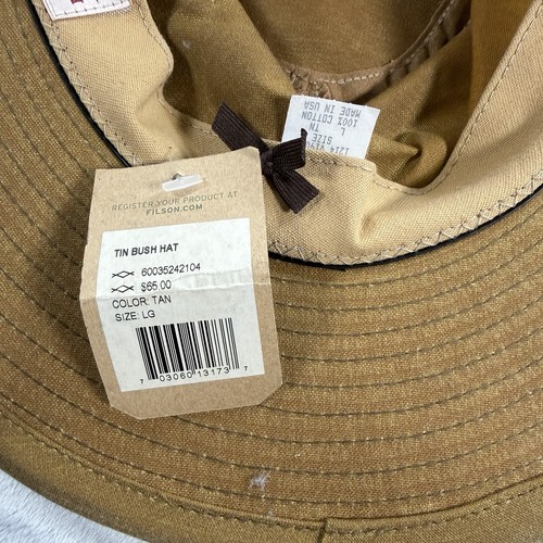 Cappello Filson Tin Bush colore marrone pelle dettagli stringa mentoniera adulto taglia grande - Foto 6 di 7