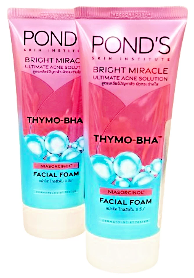 Pond's Bright Miracle Ultimate Acne Solution Thymo-BHA Facial Foam 90g × 2 tubes - Image 4 of 4