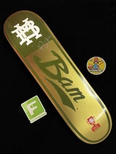 RARE SIGNED Bam Margera Gold Trophy HIM Element Skateboard Deck AUTOGRAPHED