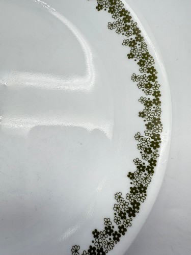 CORELLE CORNING SPRING BLOSSOM Green Crazy Daisy Dinner Plates 10.25” Set~6 VTG - Picture 4 of 5