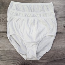LOT OF 3 FRUIT OF THE LOOM WOMEN'S WHITE COTTON BRIEFS UNDERWEAR SIZE 10 NEW