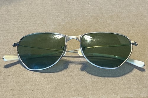 Vintage 50s 60s sunglasses aviator glasses wire frame Green Lens