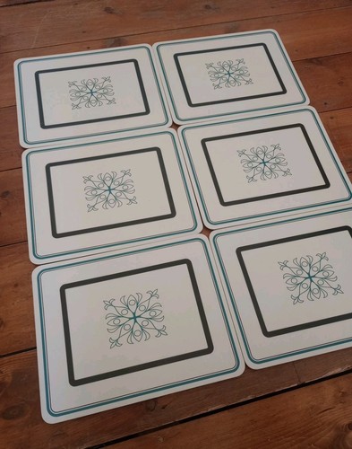 Rare 6 x Vintage Retro 60s 70s Pyrex Melamine Table Placemats CHELSEA Pattern - Picture 3 of 8