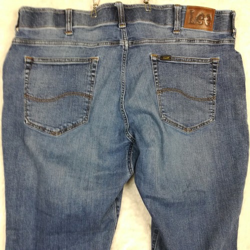 Lee Mens Jeans Straight Fit Tapered Leg Blue Denim Extreme Motion Flex 44x29 - Picture 11 of 12