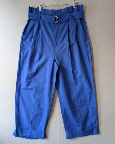 NWT BANANA REPUBLIC Wide-Leg Highrise Paperbag Pant Size 18 Voltage Blue #813887 - Picture 3 of 20