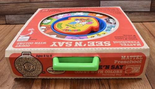 Vintage NOS NIB 1983 Mattel See N Say Count with Colors in Original Box - Foto 3 di 6