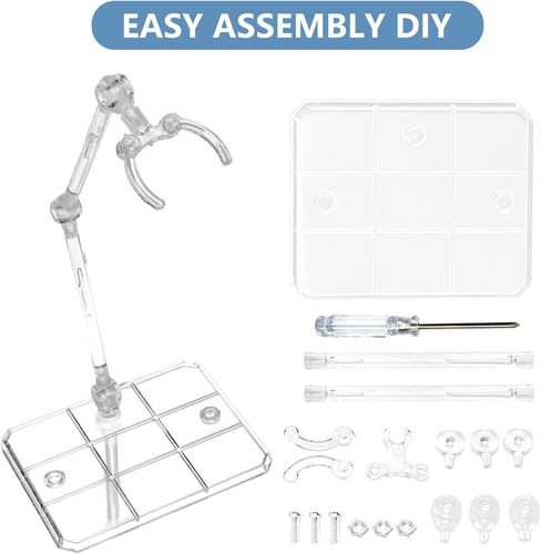 8 soportes transparentes para figuras de acción - Juego de base de exhibición de plástico duradero - Imagen 7 de 9