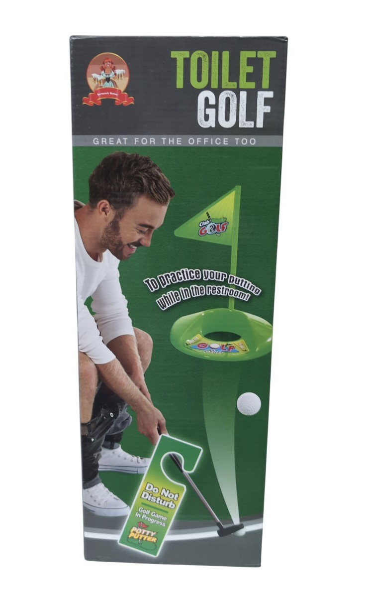 Toilet Golf Game Set Practice Mini Golf in Restroom Bathroom Funny Gag Gifts