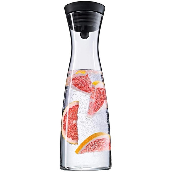 Wmf Basic Wasserkaraffe Aus Glas 1,5 Liter Glaskaraffe Deckel Edelstahl Silikon-image
