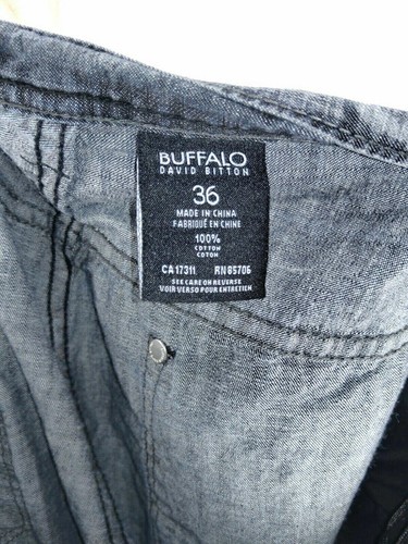 Buffalo David Bitton Herren Größe 36 Grau Jeans Distressed Gerades Bein  - Bild 3 von 4