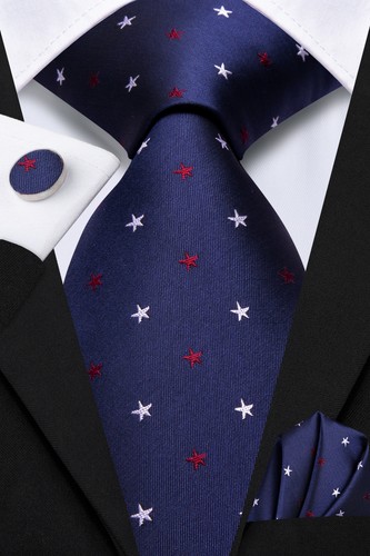 Herren Krawatte Gestreift Einfarbig Paisley Krawatte Taschentuch Manschettenknopf Set Hochzeit Abschlussball - Bild 140 von 163