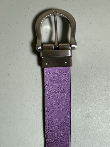 ROBERT GRAHAM Black Purple Leather Reversible Belt Paisley Golf Size 50/52 - Picture 7 of 11