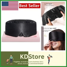 Padded Black Silk Eye Mask with Adjustable Band for Uninterrupted Beauty Sleep