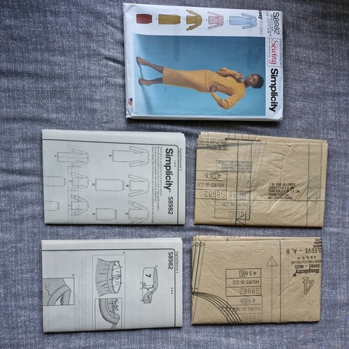 Jersey Dress Sewing Pattern Simplicity S8982 Bust 78 to 112cm UNCUT - Picture 4 of 4