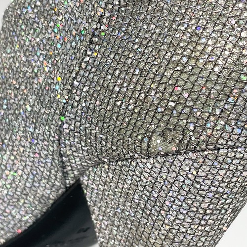 Steven Steve Madden Womens 39 9 Glitter Slouch Boot Shoe Silver Heel Bling Bling - Picture 10 of 13
