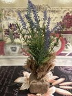 Faux Bunch of Lavender In A Burlap Sack/Tied-11”H-Charming 💜 FREE SHIPPING-Nice