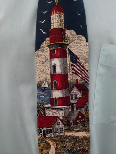 Americana Series "Lighting the Way" Circa 1931 Tie Novelty Silk Corporate Casual - Picture 3 of 9
