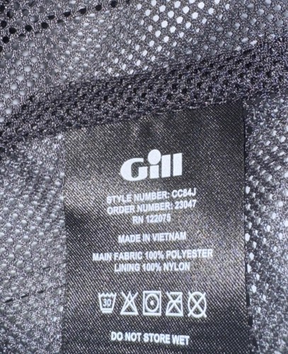 Men Gill Crew Sport Lite Gray Full Zip Waterproof Jacket Small - Picture 9 of 9