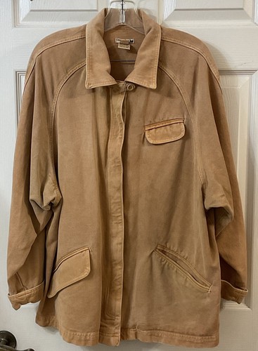 Vintage Wmns Democracy Chore Barn Field Work Jacket Large USA Maize **READ** - Picture 1 of 24