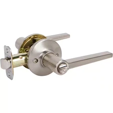 Tulina Contemporary Style Satin Nickel Straight Bed/Bath Door Handle with Panic