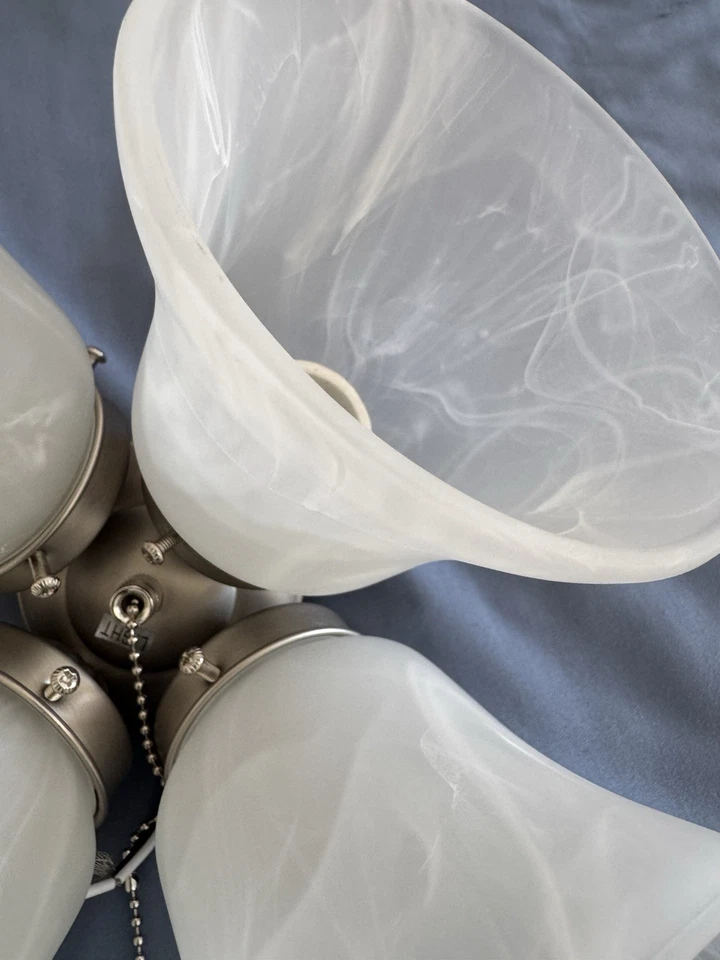 Case Of 8-4-Light Replacment Ceiling Fan Light Kit Satin Nickel Fits 99% - Image 4 of 4