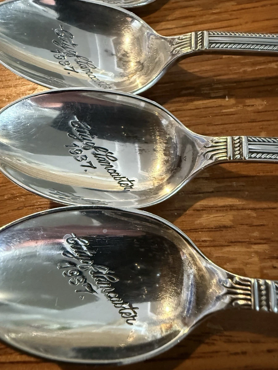 1937 City Of Lancaster George IV Sterling Coronation Spoons 6 Excellent Look