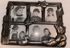 Pewter Picture Frame Baby 11  X 8  Holds 5 Pictures Baby