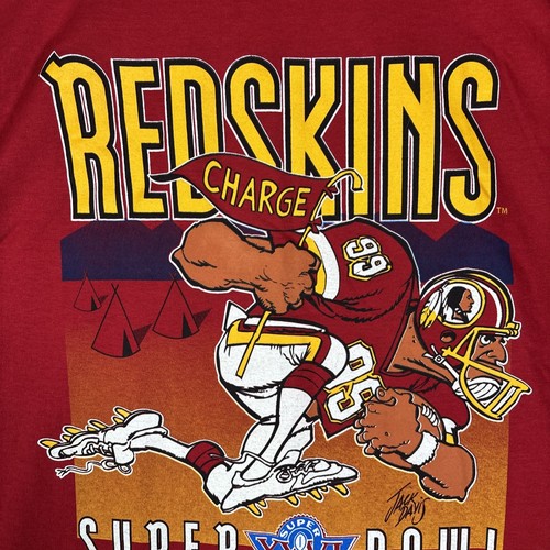 Camisa 1992 Washington Redskins Super Bowl 26 para hombre talla XL nuez moscada Jack Davis roja - Imagen 4 de 13