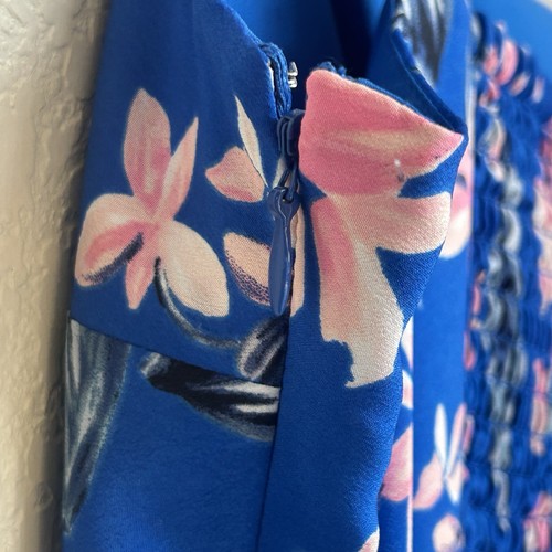 Maxi Vestido Eliza J Azul Rosa Floral En Niveles 6 Espalda Calada Primavera Verano - Imagen 7 de 9