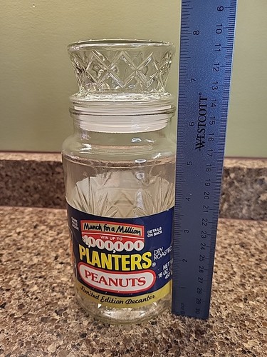 Pflanzgefäße Erdnüsse Glas Karaffe Glas Limited Edition mit Deckel 16 Oz Vintage - Bild 9 von 10