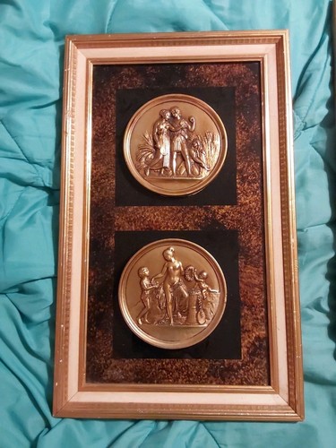 Vintage Set MCM Turner Wall Art Greek Roman Medallions 17.5" X 12.5" GC - Picture 8 of 12