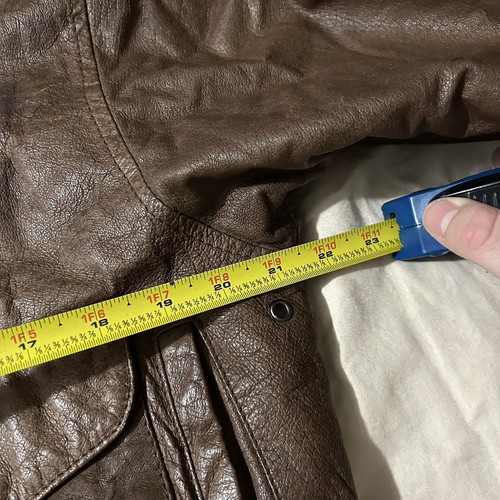 Vintage 90s Silvercord Brown Leather Map Bomber Flight Jacket Size Small - Bild 7 von 8