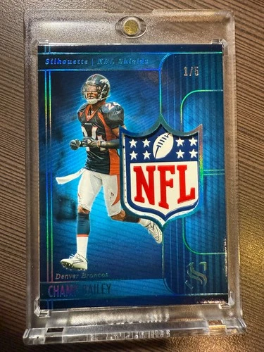 1/5=1/1 Champ Bailey 2025 Panini Silhouette Football NFL Logo Shields Broncos