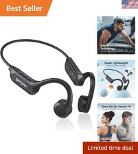 Bone Conduction Headphones Bluetooth 5.4 Open Ear Headphones with Mic, Loud ...