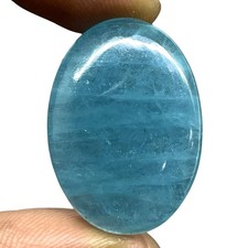 37 Cts Natural Aquamarine 31x22mm Untreated Oval Pendant Size Cabochon Gemstone