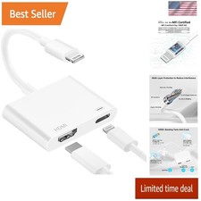  Apple MFi Certified Apple Lightning to HDMI Adapter for iPhone to TV, 1080P Di