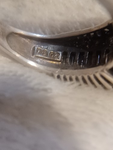 Anello in argento sterling 925 misura Z+1 più pietre trasparenti DQ ZIRCONI a grappolo - Foto 7 di 8