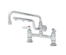T&S Brass B-0221-U12 UltraRinse 8" OC Deck Mount 12" Swing Faucet