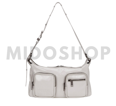 MARGE SHERWOOD OUTPOCKET HOBO Light Grey Glossy Plain Bag | eBay