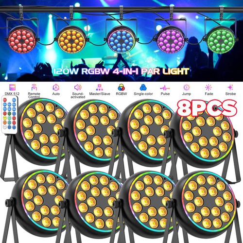 120W 18LED PAR Lights RGBW Stage Lighting DMX DJ Disco Xmas Party Bar Show Light - Picture 17 of 21