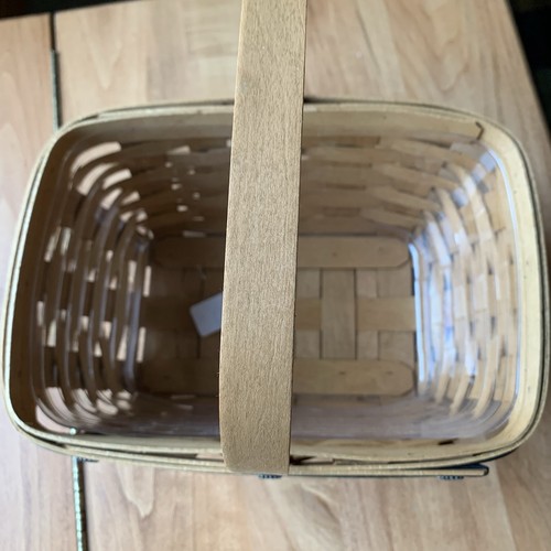 Longaberger 2006 Collectors Basket Fixed Bent Handle Gather Blue Green Flower - Picture 7 of 16