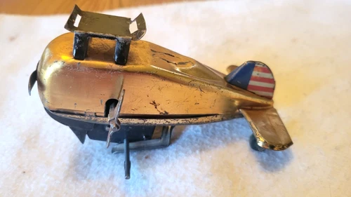 LOOPING PLANE by Louis Marx; Vintage Tin Wind-Up Toy  Parts